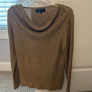 Jones New York Women's Cowl Neck Sweater in Gold with Shimmery Silver.